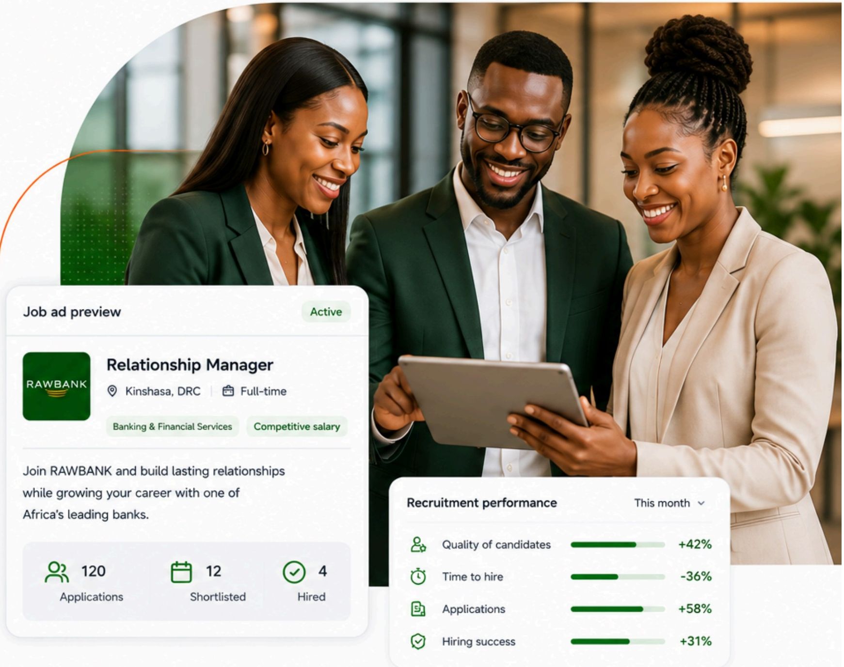 Hiring team reviewing candidates together